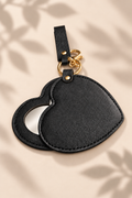 Black Heart Compact Mirror Keychain